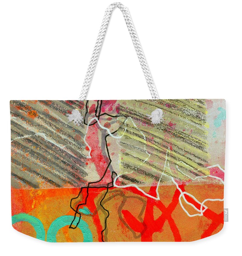 4x4 Weekender Tote Bag featuring the painting Moving Through 7 by Jane Davies