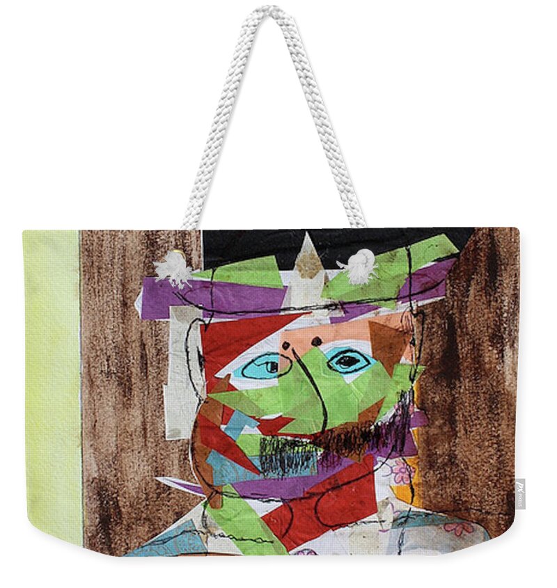 Cut Out Paper Weekender Tote Bag featuring the drawing Mr Bloom Collage by Roger Cummiskey