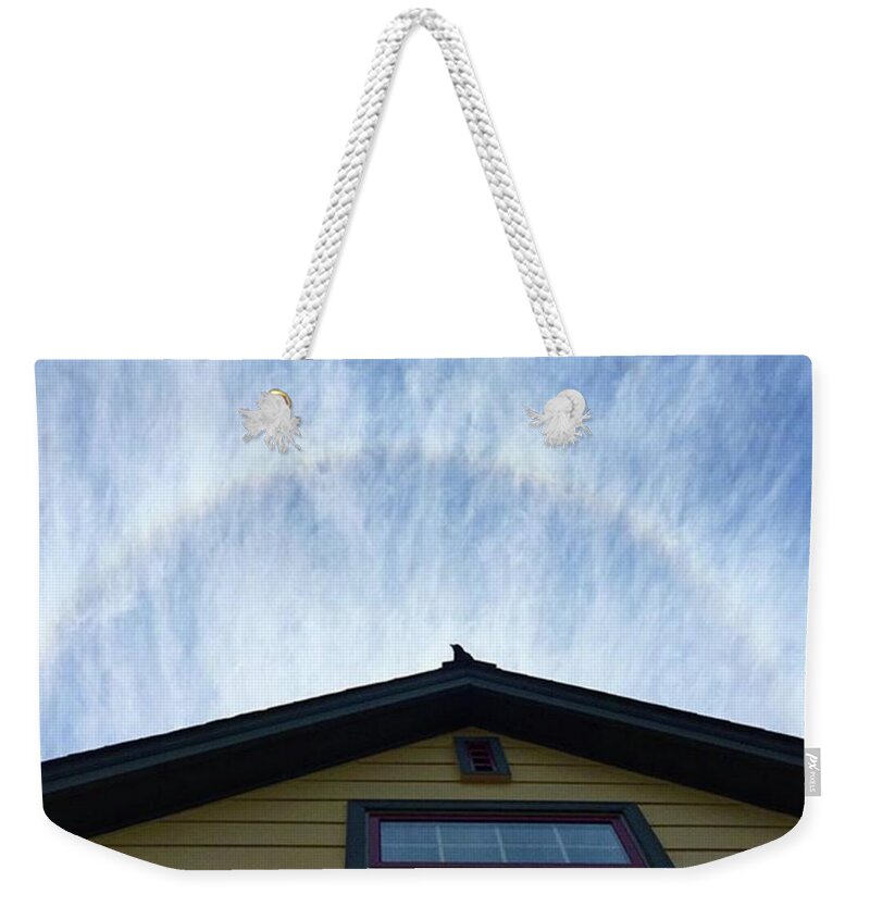 Corvus Weekender Tote Bag featuring the photograph Mr. Crow: The Center Of All Things. A by Ginger Oppenheimer
