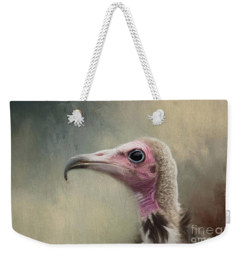 Hooded Vulture Weekender Tote Bag featuring the mixed media Mr Ugly by Eva Lechner