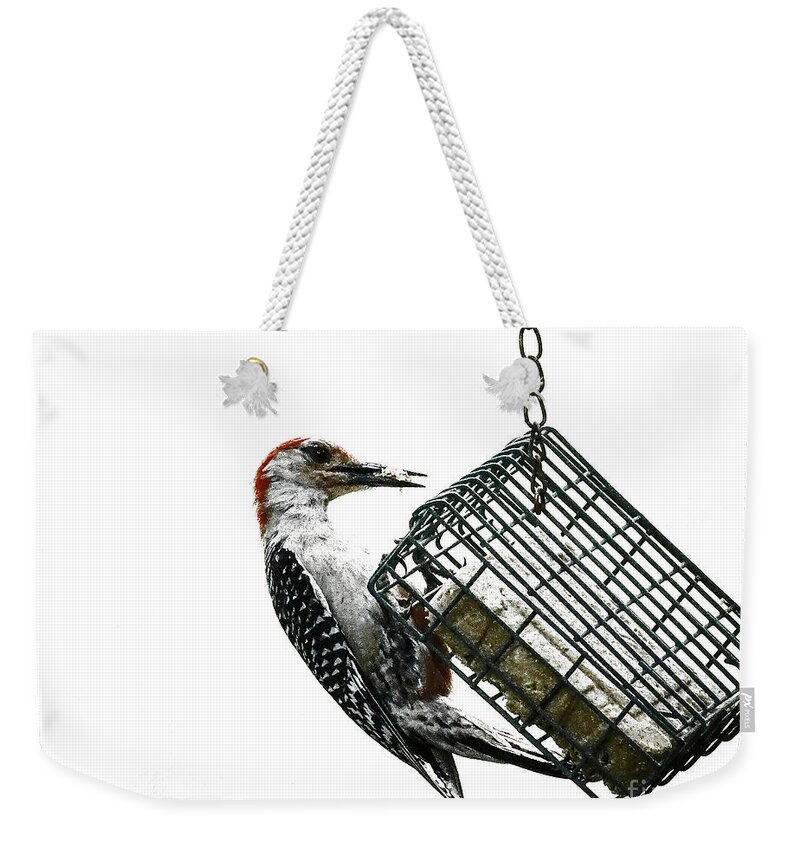 Photoshop Weekender Tote Bag featuring the photograph Mr. Woodpecker by Melissa Messick