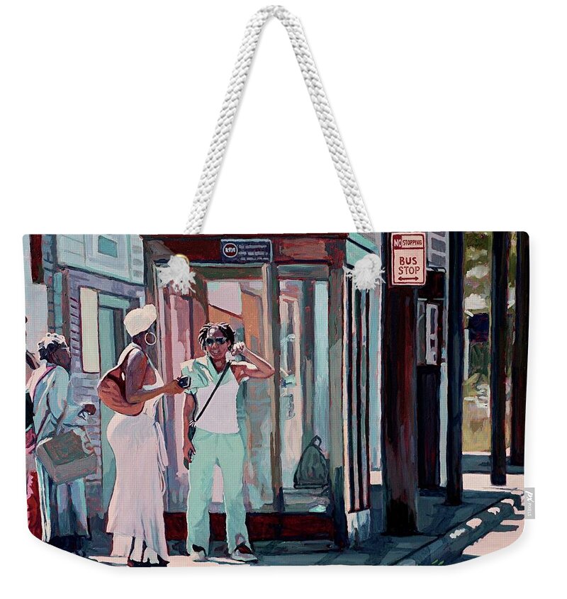 Innercity Art Weekender Tote Bag featuring the painting Mrs. Brown by David Buttram