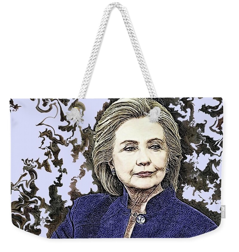 President Weekender Tote Bag featuring the digital art Mrs Hillary Clinton by Artful Oasis