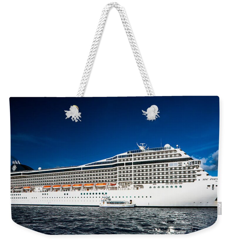 Ship Weekender Tote Bag featuring the photograph MSC Poesia by Christopher Holmes