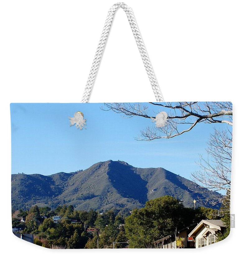 Mount Tamalpais Weekender Tote Bag featuring the photograph Mt Tamalpais View from Mill Valley by Ben Upham III