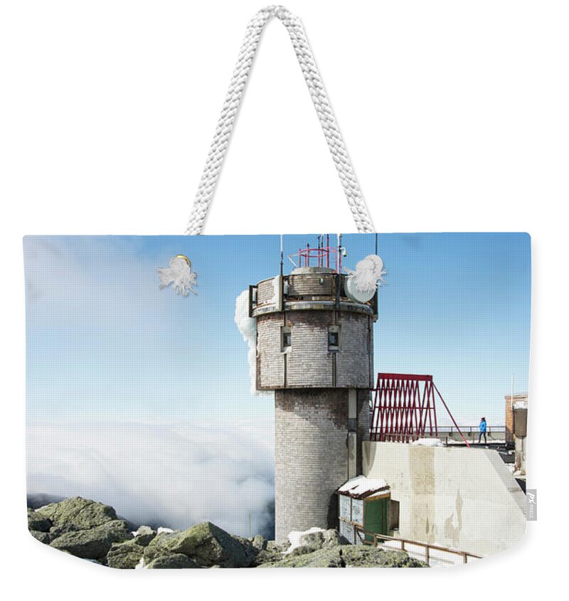 Weather Weekender Tote Bag featuring the photograph Mt Washington Weather Station by Alana Ranney