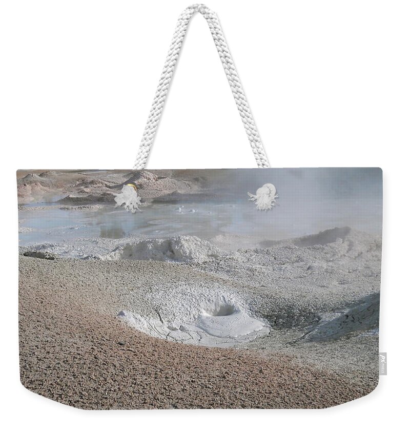 Geothermal Feature Weekender Tote Bag featuring the photograph Mudpots of Yellowstone by Michele Myers