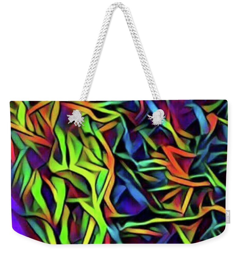 Digital Art Abstract Weekender Tote Bag featuring the digital art Multi Waves by Gayle Price Thomas