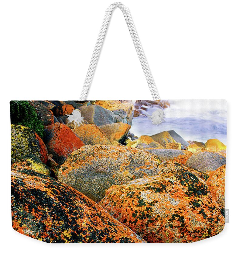 Multi-color Weekender Tote Bag featuring the photograph Multicolor Rocks by Ted Keller
