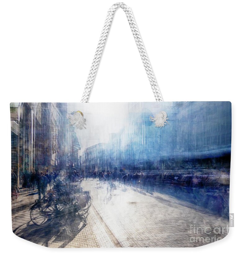 Street Weekender Tote Bag featuring the photograph Multiple Exposure Of Shopping Street by Ariadna De Raadt
