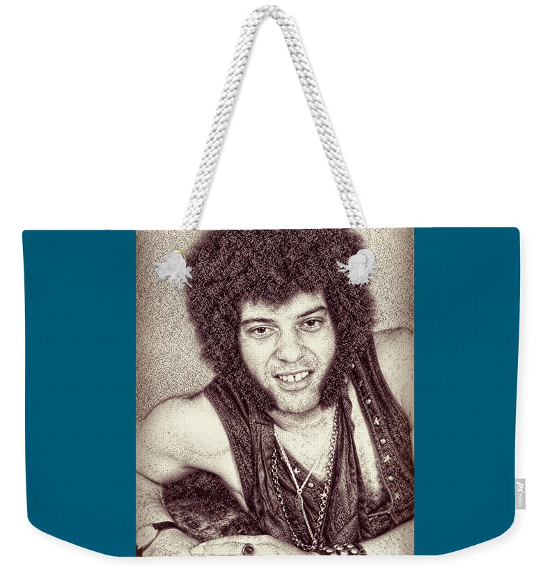 Mungo Jerry Weekender Tote Bag featuring the digital art Mungo Jerry Portrait - Drawing by Ian Gledhill
