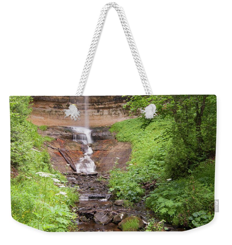 Waterfall Weekender Tote Bag featuring the photograph Munising Falls by Paul Rebmann