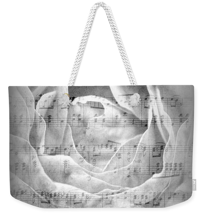 Rose Weekender Tote Bag featuring the photograph Musical Rose by Clare Bevan