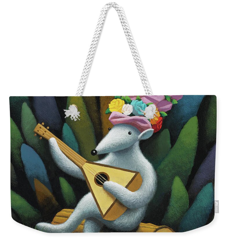 Music Weekender Tote Bag featuring the painting Musician 2 by Chris Miles