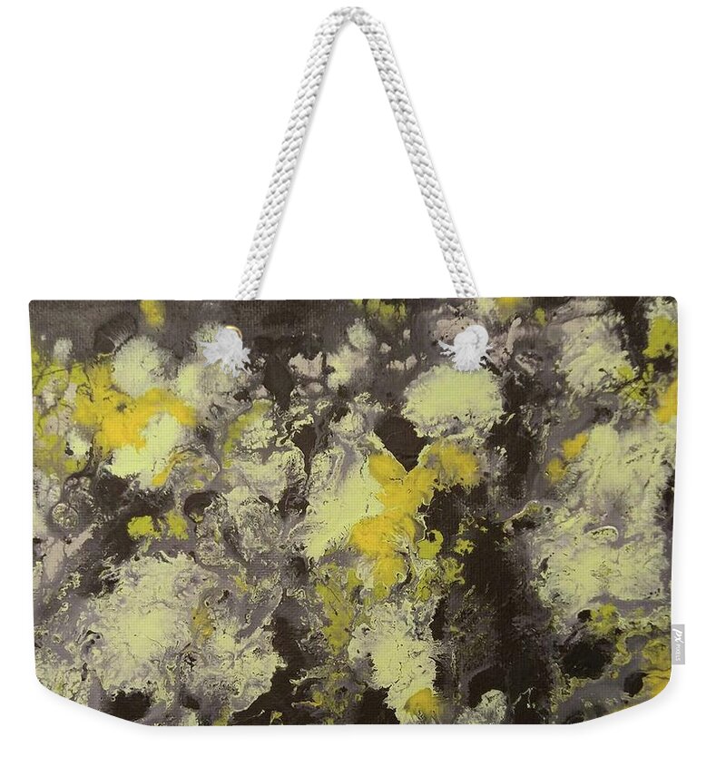 Yellow Weekender Tote Bag featuring the painting Mutation by Todd Hoover
