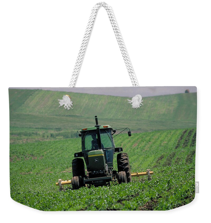 Tractor Weekender Tote Bag featuring the photograph My Big Green Tractor by Garry McMichael