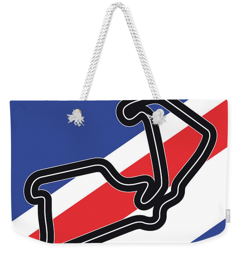 British Weekender Tote Bag featuring the digital art My British Grand Prix Minimal Poster by Chungkong Art