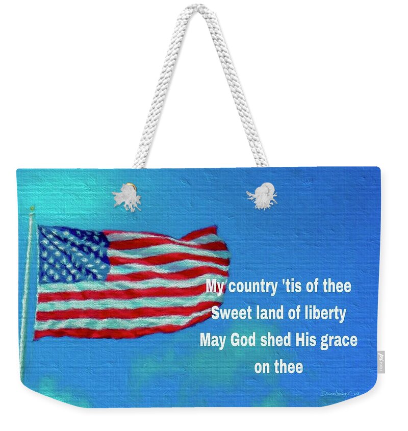 Usa Weekender Tote Bag featuring the photograph My Countrys Flag by Diane Lindon Coy