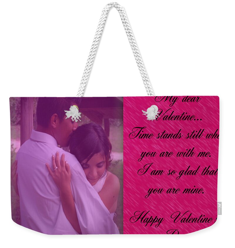 Valentine Weekender Tote Bag featuring the photograph My Dear Valentine by Leticia Latocki