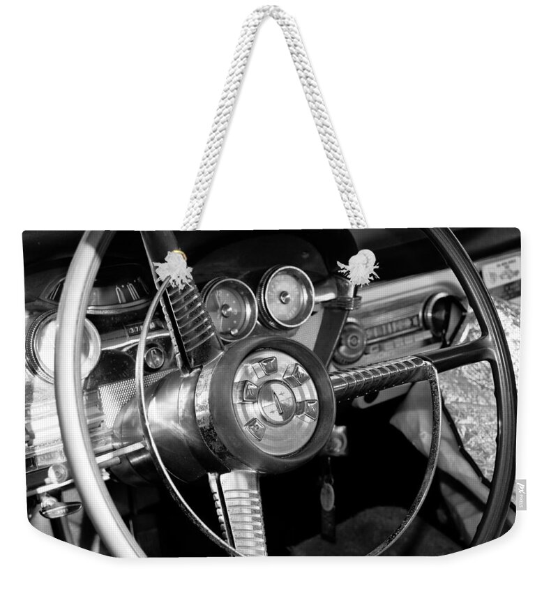 Steering Wheel Weekender Tote Bag featuring the photograph My father's wheels by David Lee Thompson