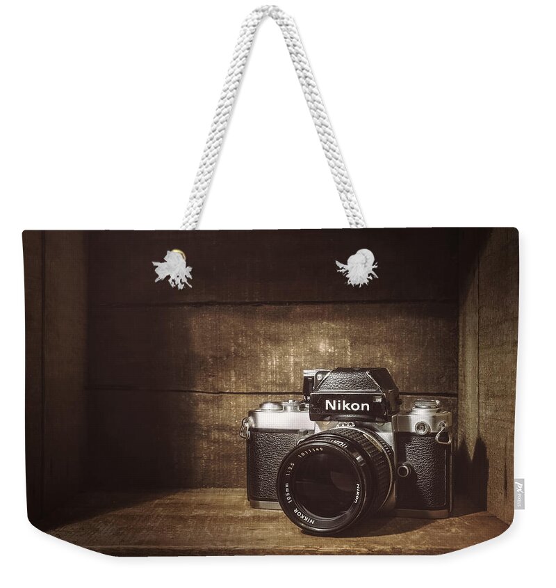 Nikon F2 Weekender Tote Bag featuring the photograph My First Nikon Camera by Scott Norris