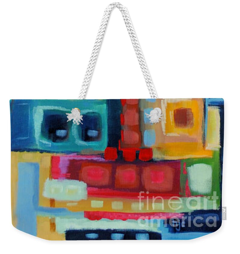 Jazz Weekender Tote Bag featuring the painting My Jazz n Blues 3 by Holly Carmichael