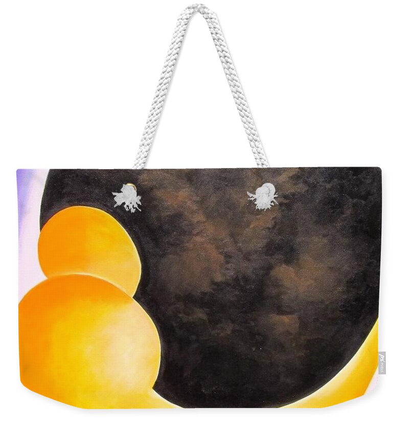 Anxiety Weekender Tote Bag featuring the painting My Luggage... becomes my world by Jennifer Hannigan-Green