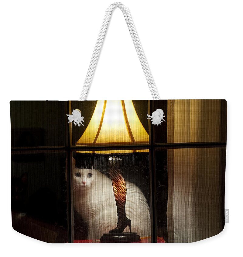 Leg Lamp Weekender Tote Bag featuring the photograph My Major Award by Kenneth Albin