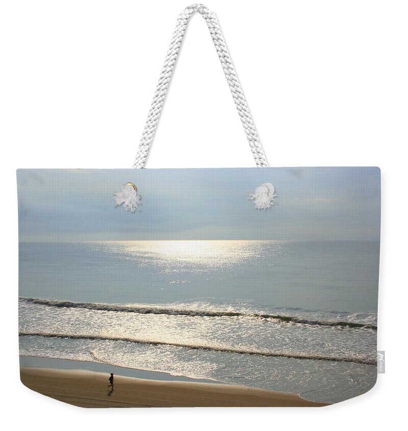 Seascape Weekender Tote Bag featuring the photograph My morning run by Julie Lueders 
