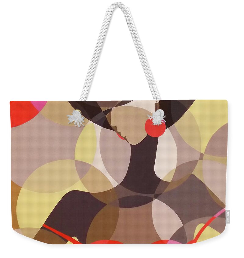 African Artists Weekender Tote Bag featuring the painting My Night Out by Richard Adusu