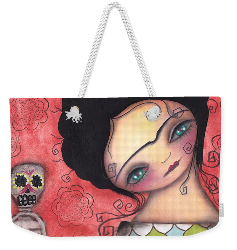Frida Kahlo Weekender Tote Bag featuring the painting My Puppet by Abril Andrade