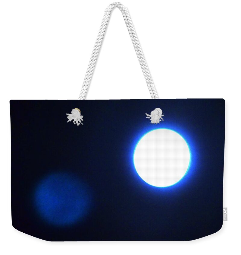 Blue Weekender Tote Bag featuring the photograph My Super Blue Blood Moon by Eileen Brymer