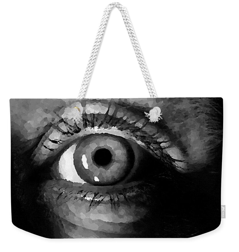 Artist Weekender Tote Bag featuring the mixed media My Window in bw by Shelli Fitzpatrick
