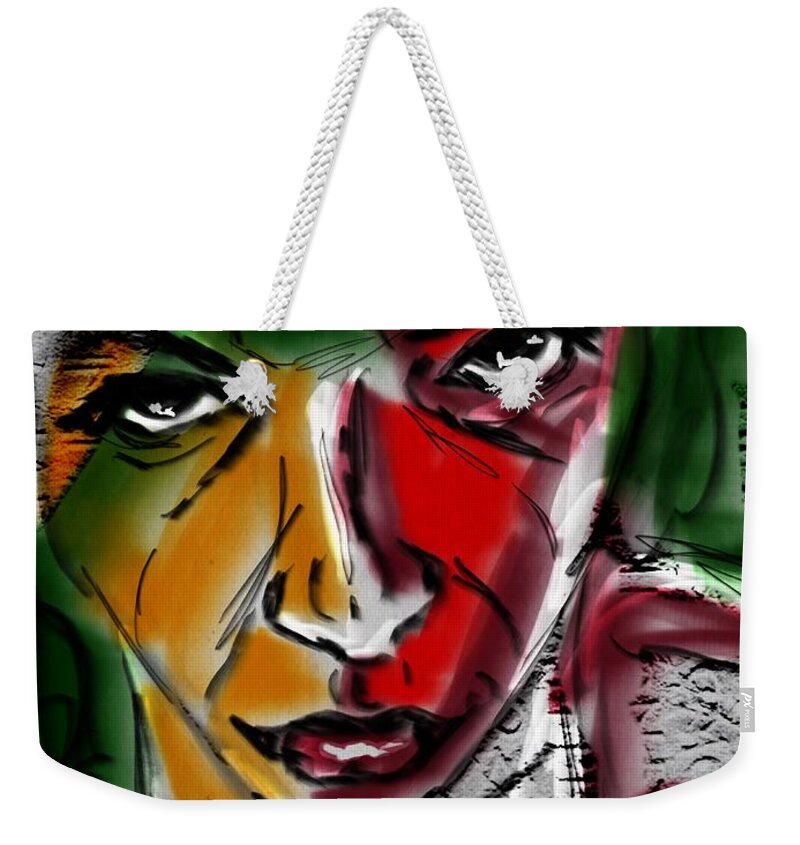 Portrait Weekender Tote Bag featuring the digital art Mysterious Writing by Michael Kallstrom