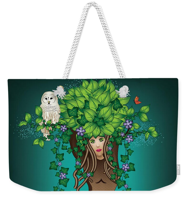 Fantasy Art Weekender Tote Bag featuring the digital art Mystical Maiden Tree by Serena King