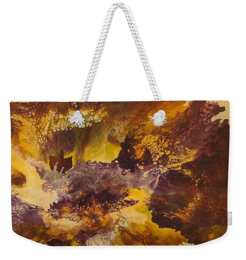 Abstract Weekender Tote Bag featuring the painting Mystical by Soraya Silvestri