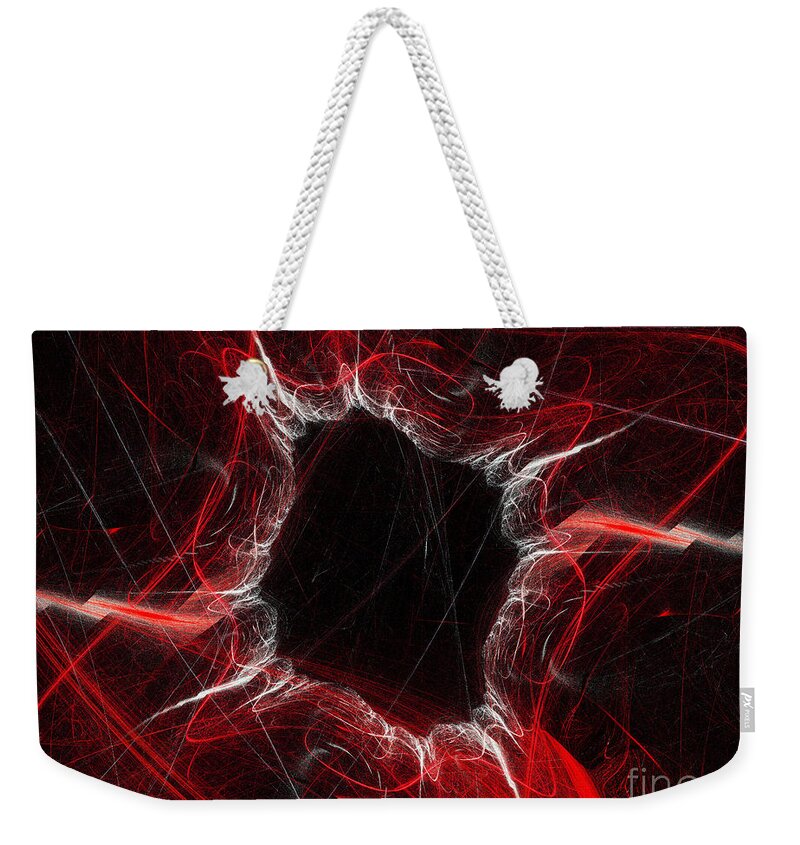 Abstract Weekender Tote Bag featuring the digital art Mystry Through The Black Hole by Andee Design