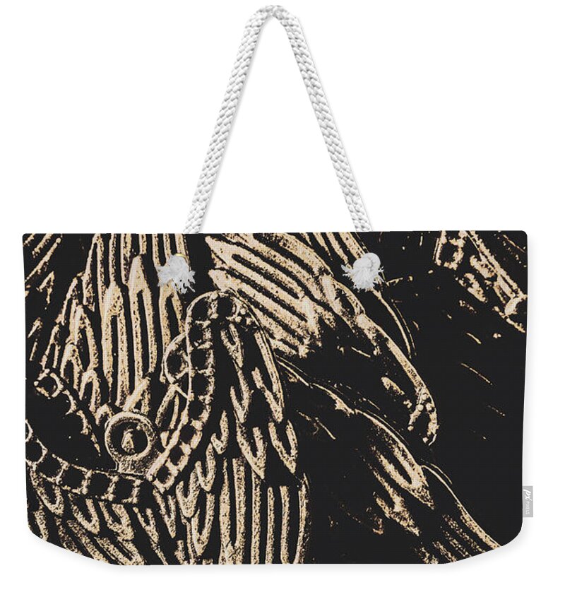 Antique Weekender Tote Bag featuring the photograph Mythical angels from history past by Jorgo Photography