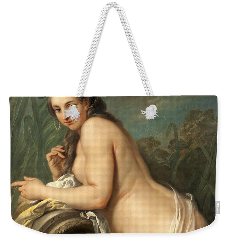 Charles-andre Van Loo Weekender Tote Bag featuring the painting Naiad by Charles-Andre van Loo