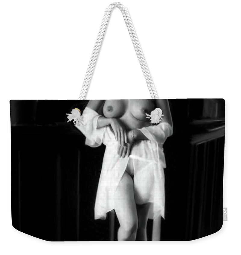 Nude Weekender Tote Bag featuring the digital art Naked Pleasure by Shelby