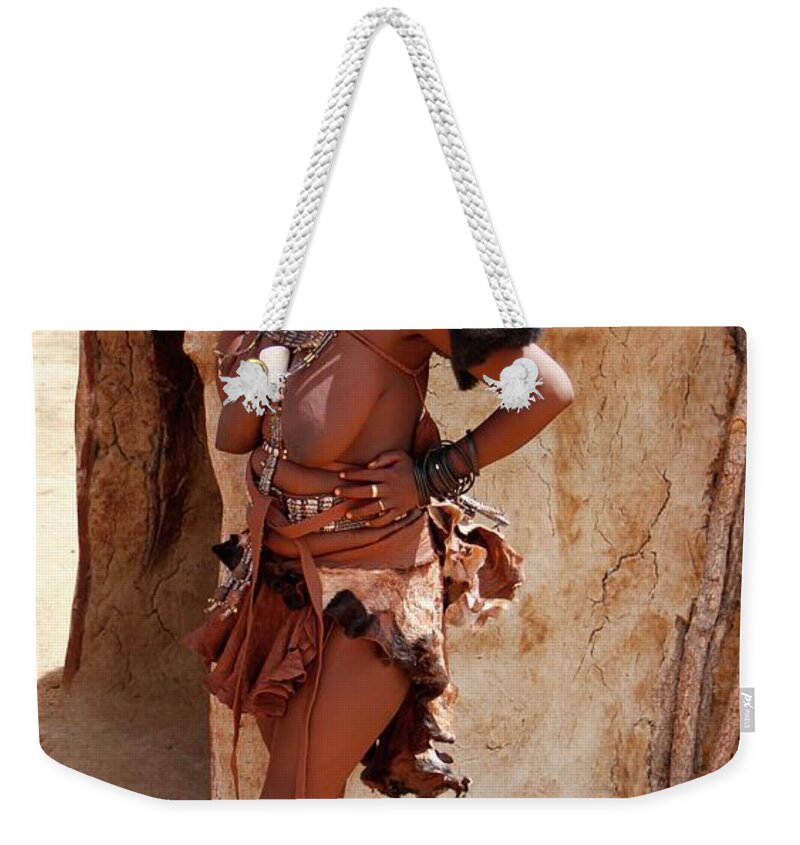 Tribe Weekender Tote Bag featuring the painting Namibia Tribe 6 by Robert SORENSEN