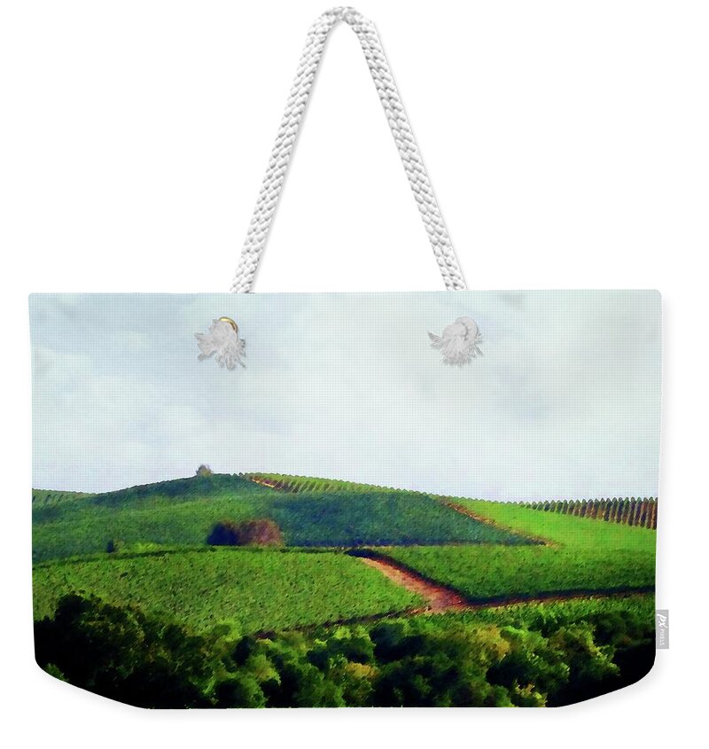 Napa Weekender Tote Bag featuring the photograph Napa Valley Vineyards 3 by Timothy Bulone