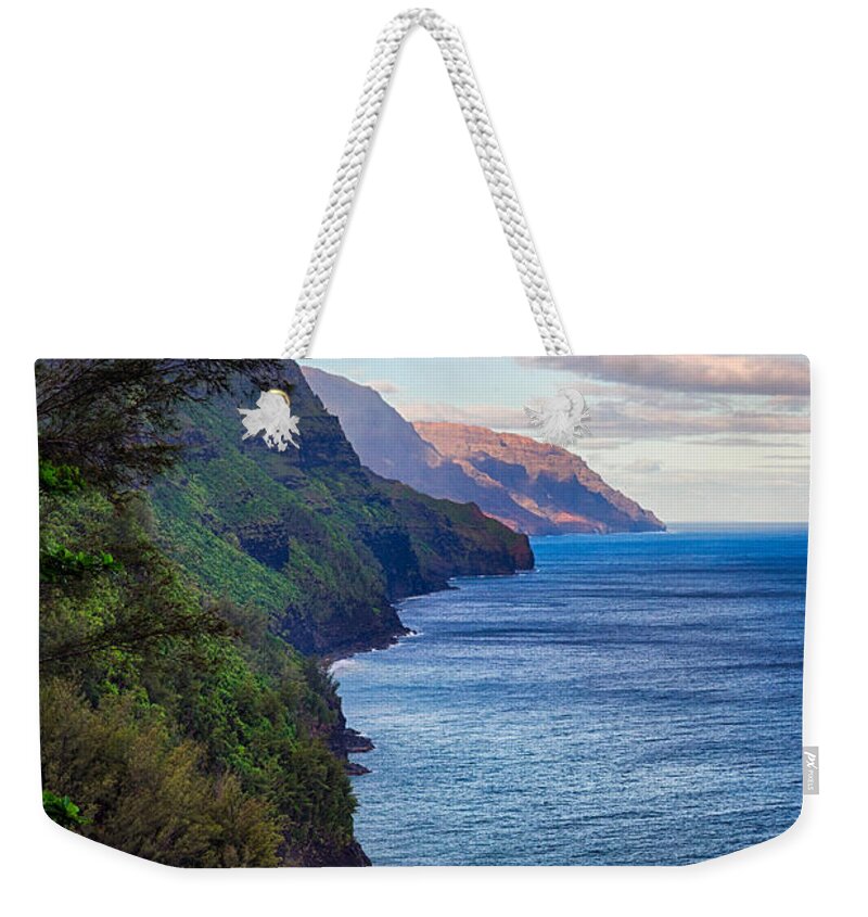 Hawaii Weekender Tote Bag featuring the photograph Napali Coastline by Anthony Michael Bonafede