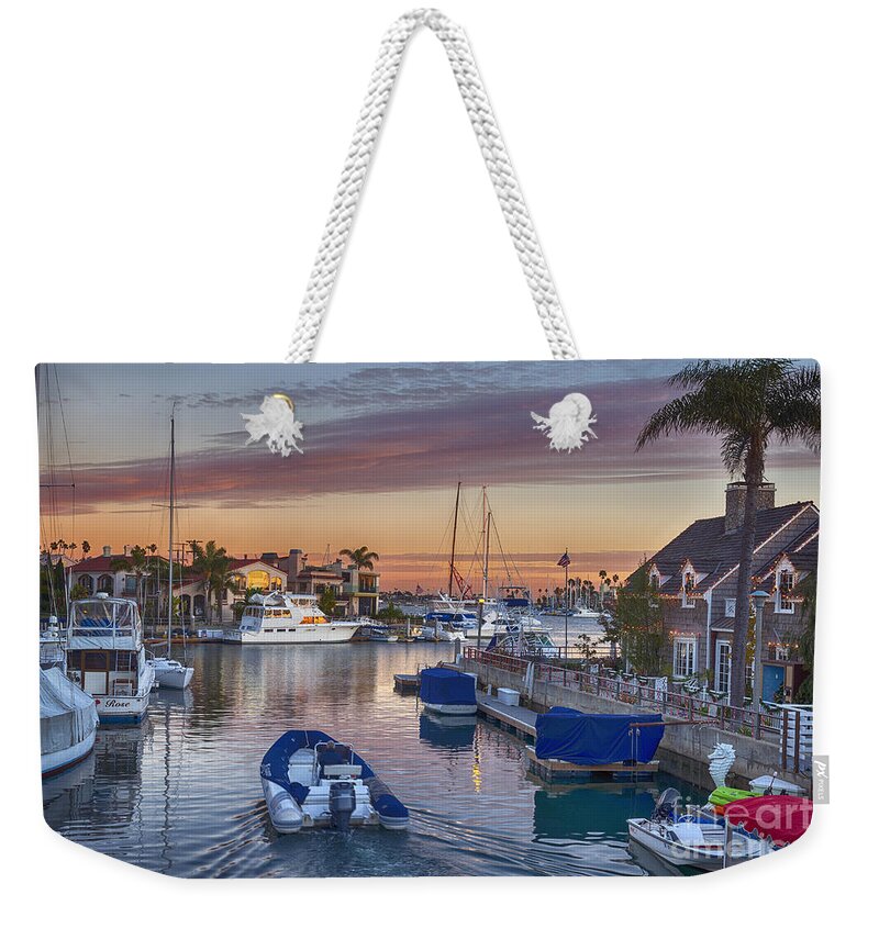 Naples Canals Weekender Tote Bag featuring the photograph Naples Canal Dingey by David Zanzinger