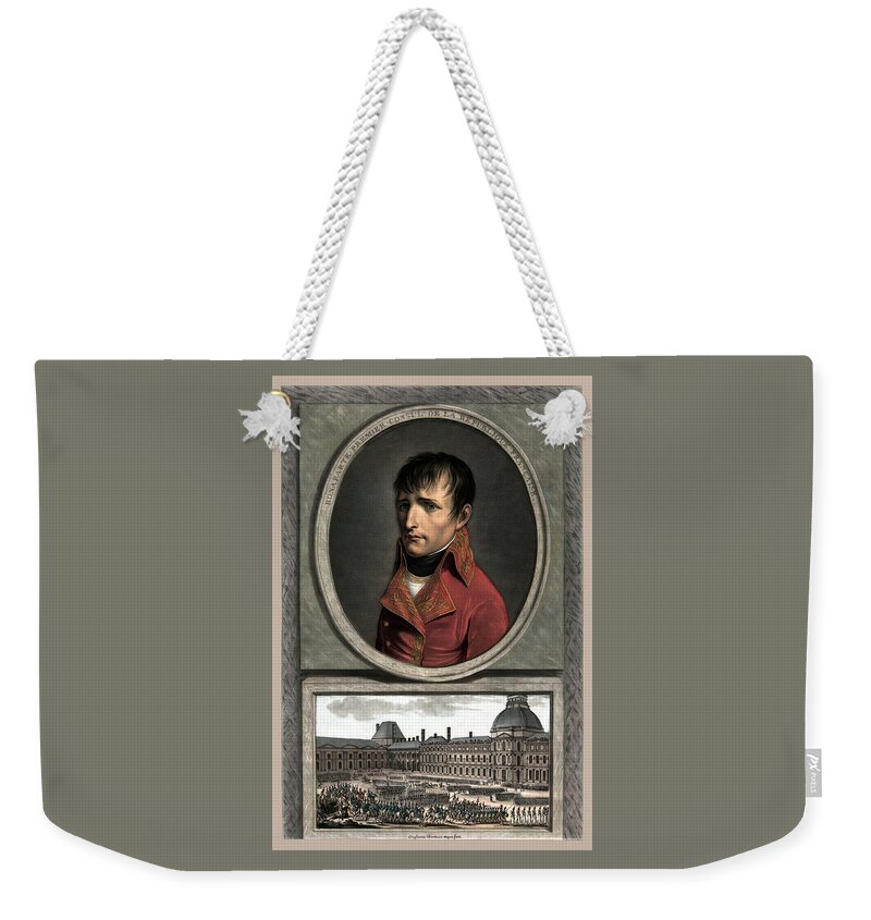 Napoleon Weekender Tote Bag featuring the painting Napoleon Bonaparte And Troop Review by War Is Hell Store