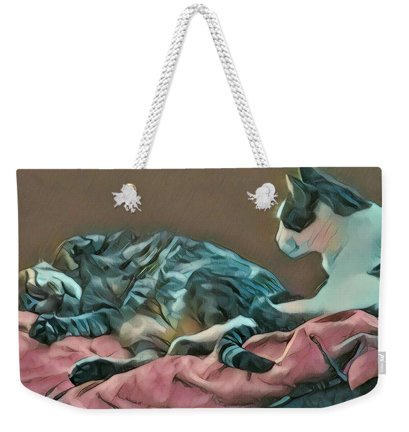 Kitten Weekender Tote Bag featuring the photograph Naptime by Unhinged Artistry