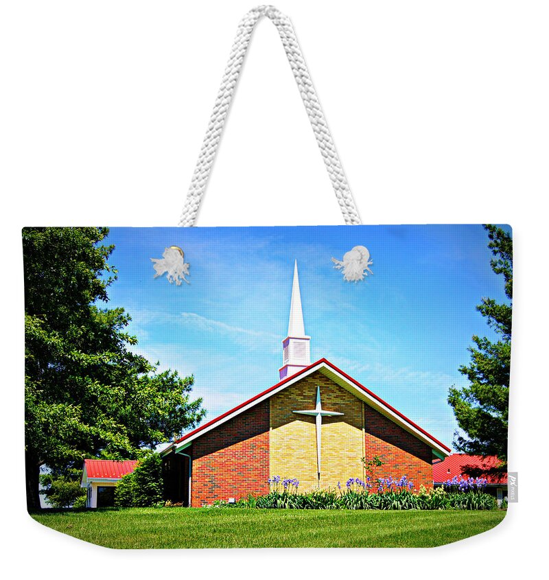 Church Weekender Tote Bag featuring the photograph Nashville Baptist Church by Cricket Hackmann