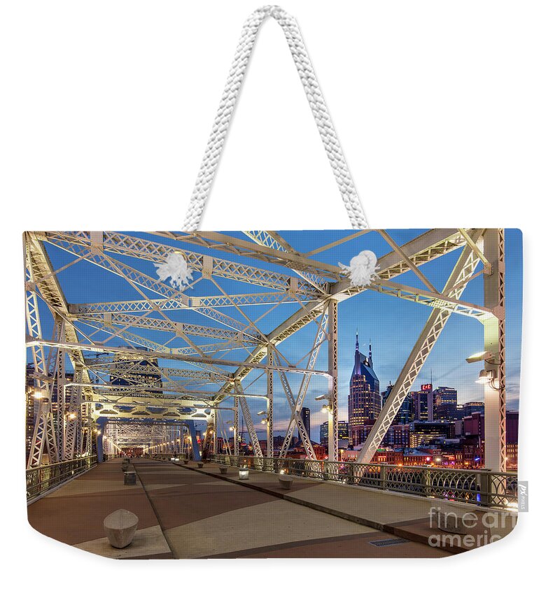 Nashville Weekender Tote Bag featuring the photograph Nashville Bridge by Brian Jannsen