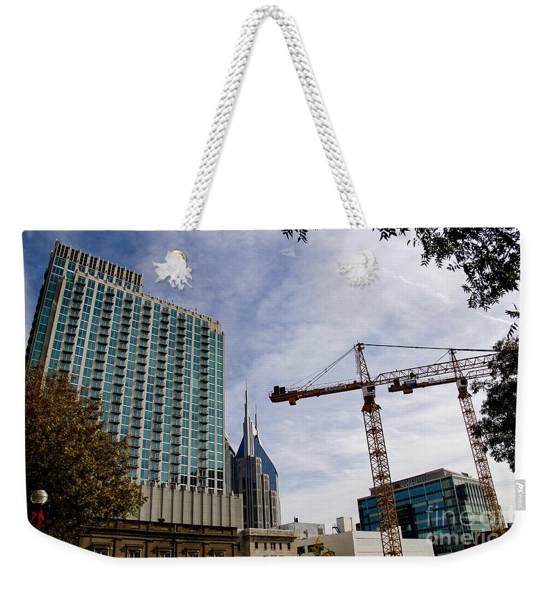Nashville Weekender Tote Bag featuring the photograph Nashville Construction by Marina McLain