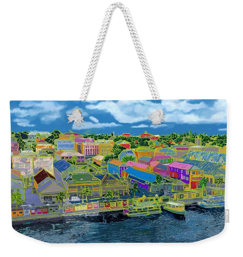 Island Weekender Tote Bag featuring the digital art Nassau by Joe Roache